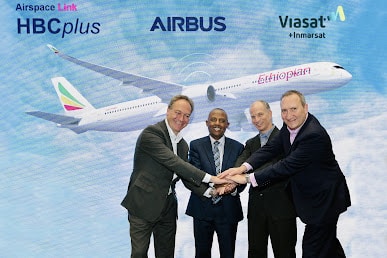 , Aéronautique: Ethiopian va améliorer l’expérience à bord avec la liaison HBCplus d’Airbus dans l’espace aérien et le service haut débit haut débit en vol GX Aviation d’Inmarsat